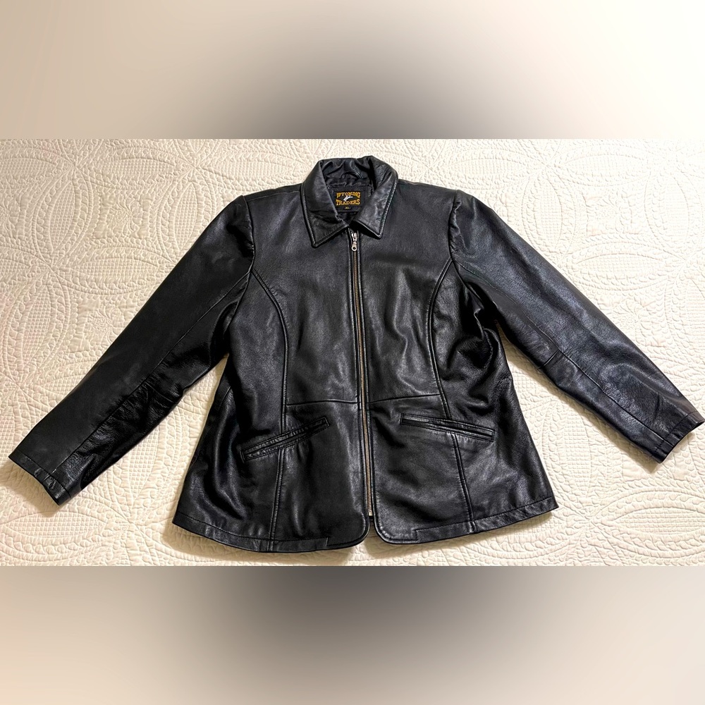 Wyoming Traders Women’s Leather Coat Jacket XL Black